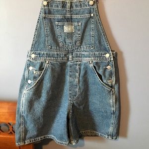 Levi overall jean shorts